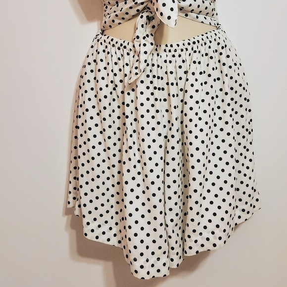 Tori Praver Ariana Polka Dot Romper White Black Small - Picture 4 of 12